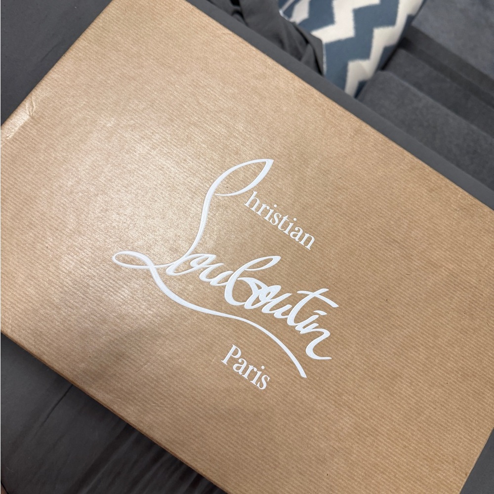 Christian Louboutin Tan Shoe Box with White Logo